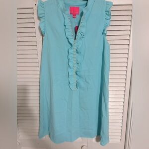 NWT Lilly Pulitzer, blue aqua lined occasional dress. Size medium.